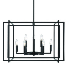  6070-9 BLK-BLK - Tribeca 9-Light Chandelier in Matte Black with Matte Black Accents